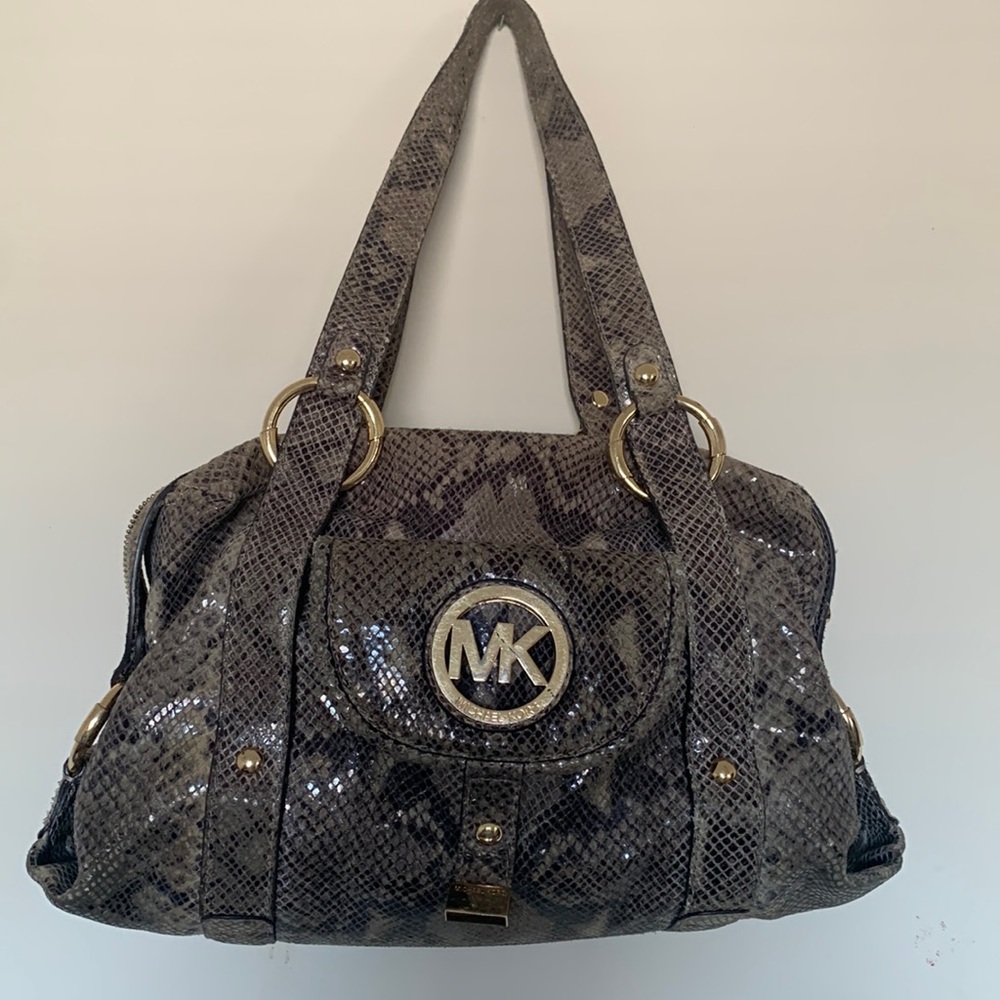 Michael Kors Python Snakeskin Logo Side Cinched S… - image 2
